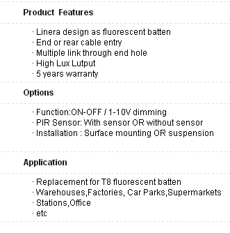 1-10V Dimming 1500mm 28w 60 Degree Linear Light Aluminum +PC