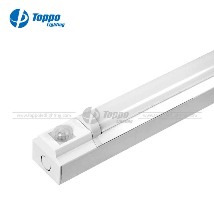 120lm / w 1-10v Dimning PIR Sensor LED Slim Batten Light